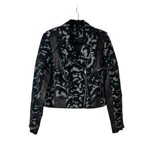 Diane Von Furstenberg Theodora Leopard Moto Leather Jacket